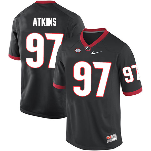 John Atkins Georgia Bulldogs Men's Jersey - #97 NCAA Black Limited Home