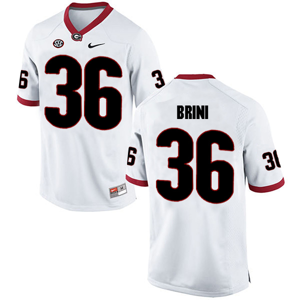 Latavious Brini Georgia Bulldogs Men's Jersey - #36 NCAA White Limited Away