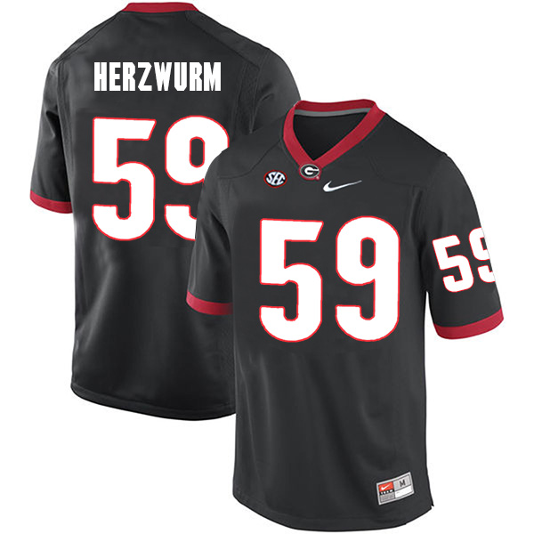 Matthew Herzwurm Georgia Bulldogs Men's Jersey - #59 NCAA Black Limited Home