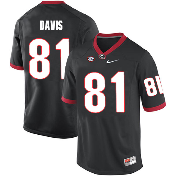 Reggie Davis Georgia Bulldogs Men's Jersey - #81 NCAA Black Limited Home