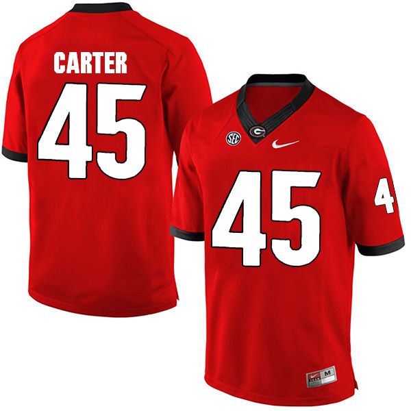 Reggie Carter Georgia Bulldogs Men's Jersey - #45 NCAA Red Limited Home