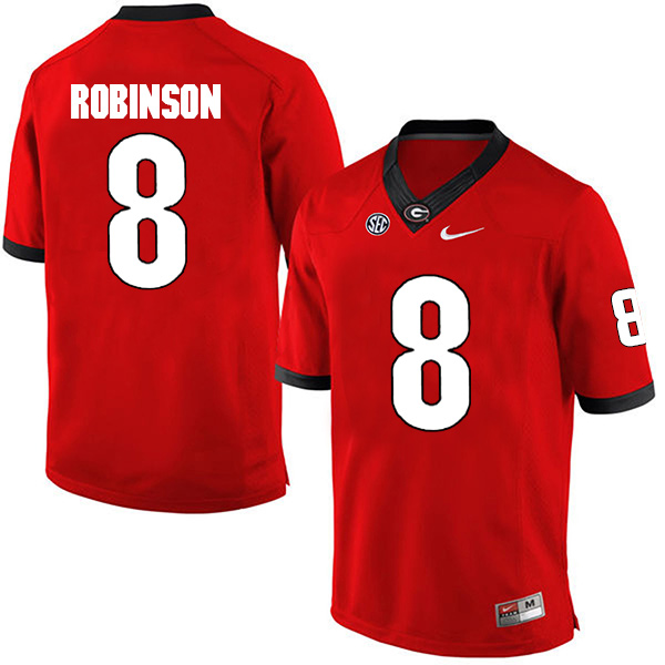 Nick Robinson Georgia Bulldogs Men's Jersey - #8 NCAA Red Limited Home