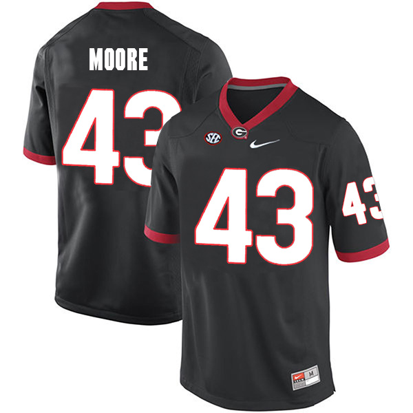 Nick Moore Georgia Bulldogs Men's Jersey - #43 NCAA Black Limited Home