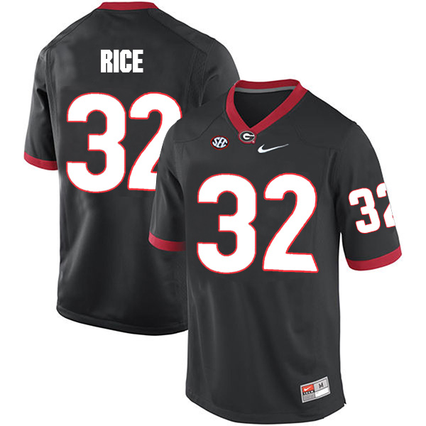 Monty Rice Georgia Bulldogs Men's Jersey - #32 NCAA Black Limited Home