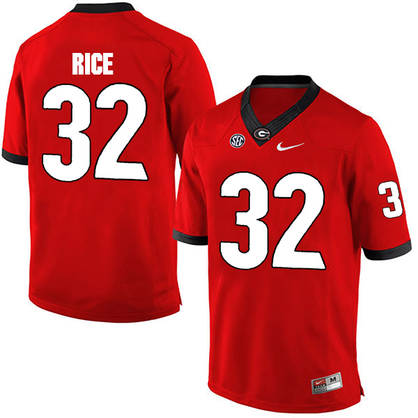 Monty Rice Georgia Bulldogs Men's Jersey - #32 NCAA Red Limited Home
