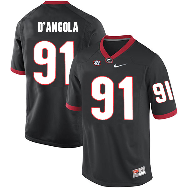 Michael D'Angola Georgia Bulldogs Men's Jersey - #91 NCAA Black Limited Home