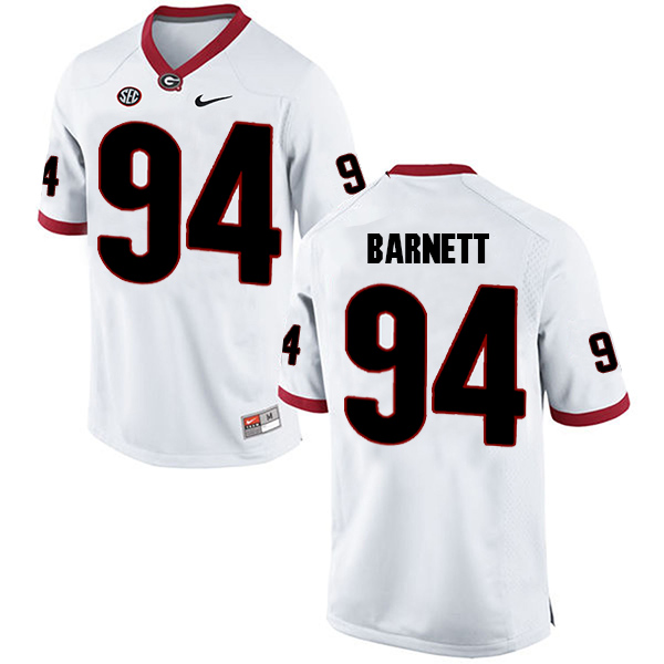 Michael Barnett Georgia Bulldogs Men's Jersey - #94 NCAA White Limited Away