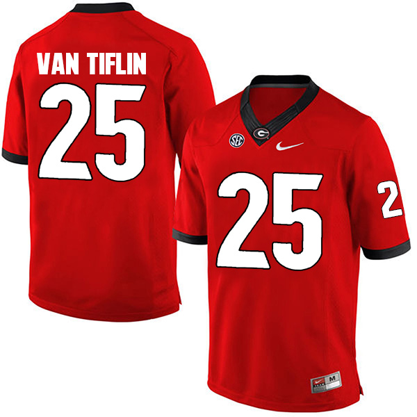 Steven Van Tiflin Georgia Bulldogs Men's Jersey - #25 NCAA Red Limited Home