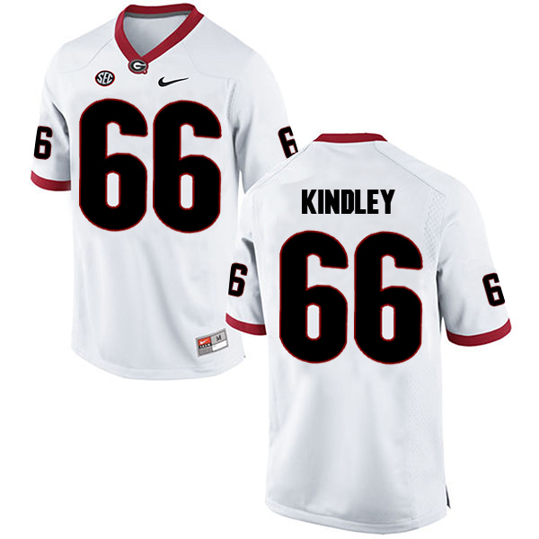 Solomon Kindley Georgia Bulldogs Men's Jersey - #66 NCAA White Limited Away