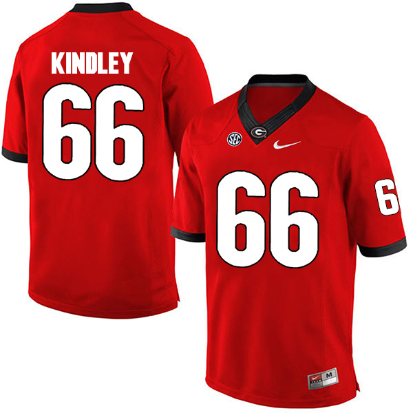 Solomon Kindley Georgia Bulldogs Men's Jersey - #66 NCAA Red Limited Home