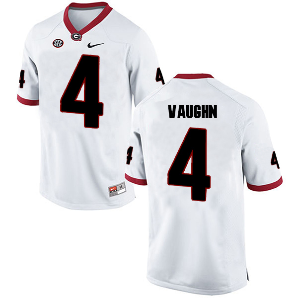 Sam Vaughn Georgia Bulldogs Men's Jersey - #4 NCAA White Limited Away