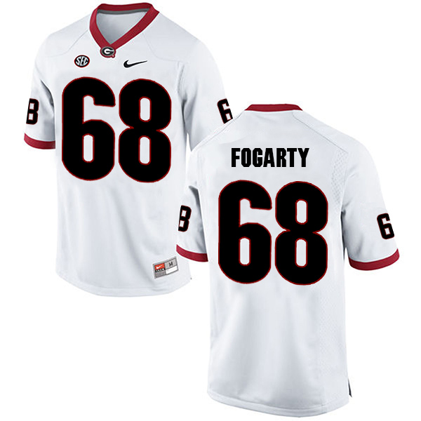 Sean Fogarty Georgia Bulldogs Men's Jersey - #68 NCAA White Limited Away