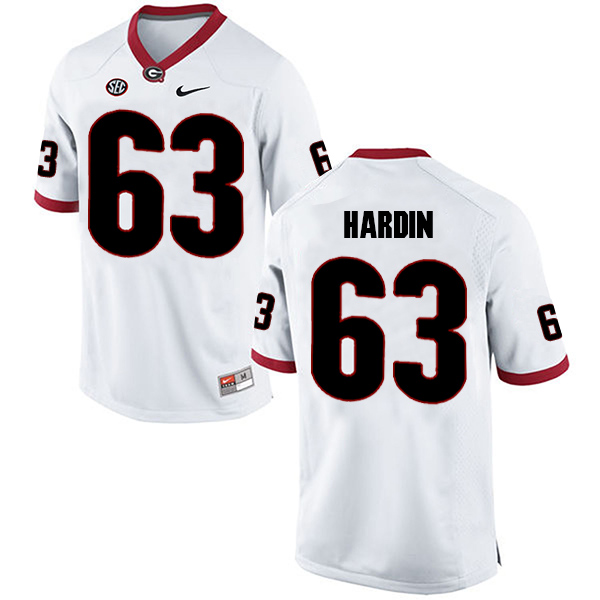 Sage Hardin Georgia Bulldogs Men's Jersey - #63 NCAA White Limited Away