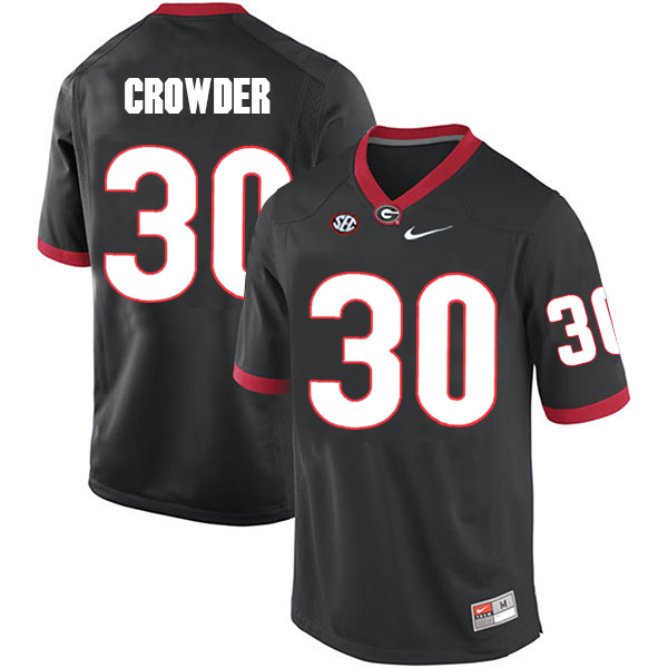 Tae Crowder Georgia Bulldogs Men's Jersey - #30 NCAA Black Limited Home