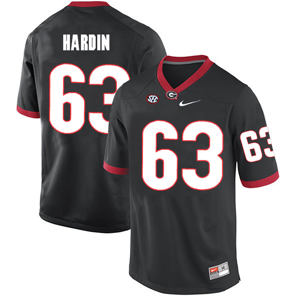 Sage Hardin Georgia Bulldogs Men's Jersey - #63 NCAA Black Limited Home