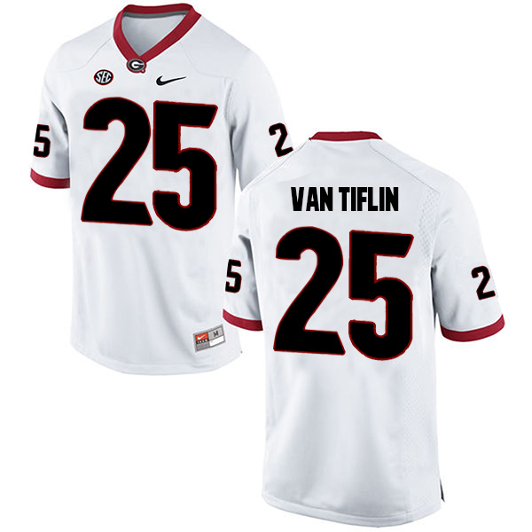 Steven Van Tiflin Georgia Bulldogs Men's Jersey - #25 NCAA White Limited Away