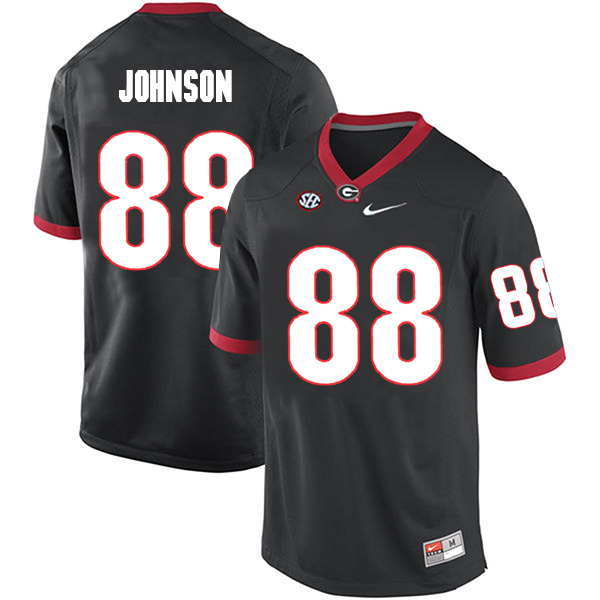 Toby Johnson Georgia Bulldogs Men's Jersey - #88 NCAA Black Limited Home