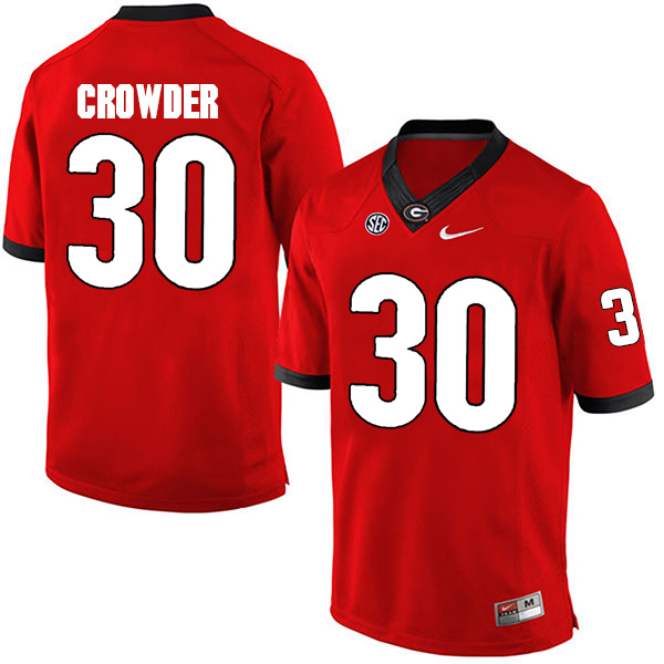 Tae Crowder Georgia Bulldogs Men's Jersey - #30 NCAA Red Limited Home