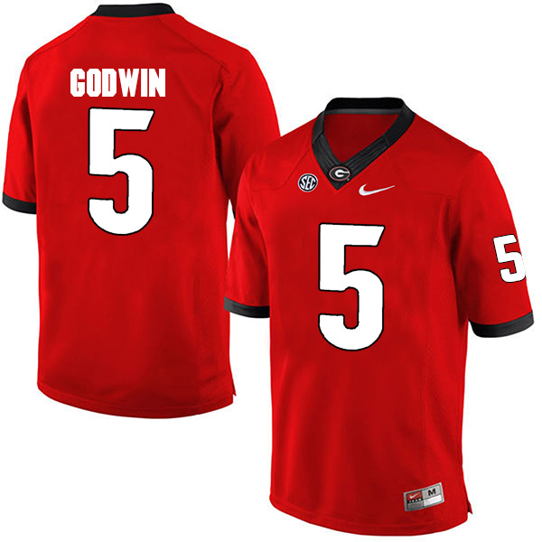 Terry Godwin Georgia Bulldogs Men's Jersey - #5 NCAA Red Limited Home