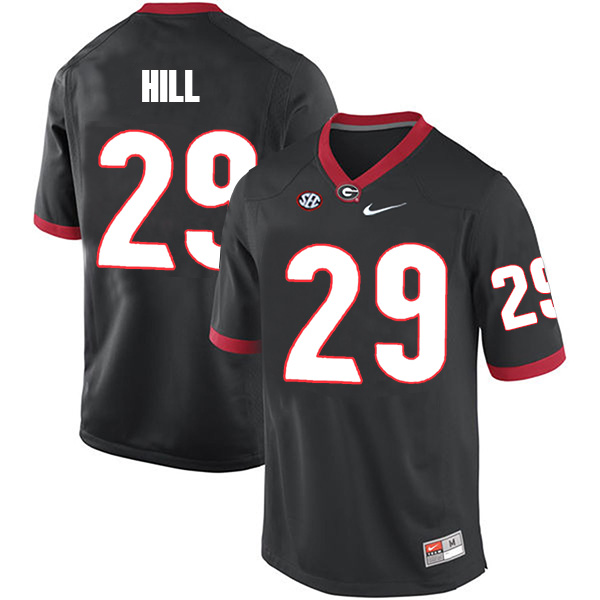 Tim Hill Georgia Bulldogs Men's Jersey - #29 NCAA Black Limited Home