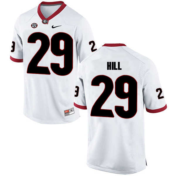 Tim Hill Georgia Bulldogs Men's Jersey - #29 NCAA White Limited Away