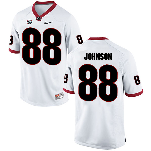 Toby Johnson Georgia Bulldogs Men's Jersey - #88 NCAA White Limited Away