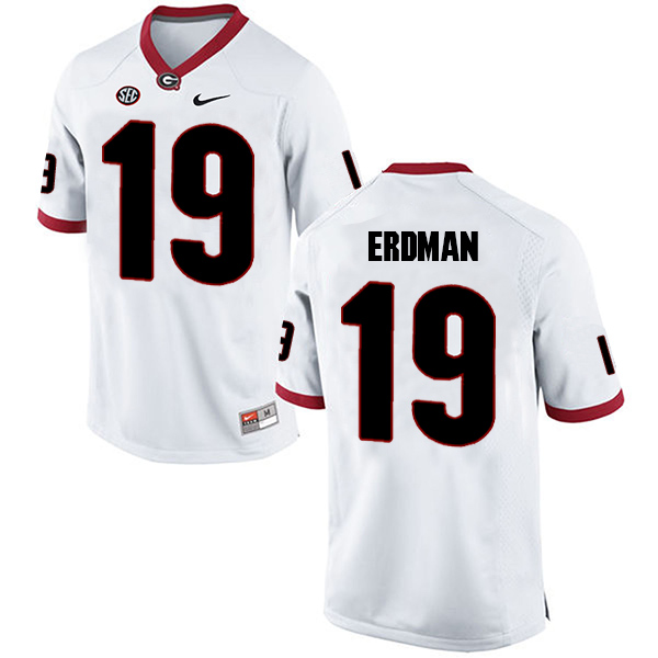 Willie Erdman Georgia Bulldogs Men's Jersey - #19 NCAA White Limited Away