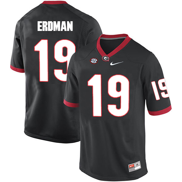 Willie Erdman Georgia Bulldogs Men's Jersey - #19 NCAA Black Limited Home