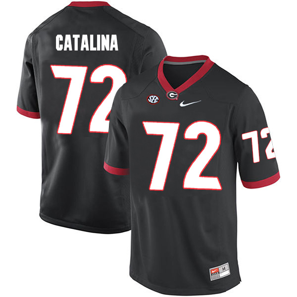 Tyler Catalina Georgia Bulldogs Men's Jersey - #72 NCAA Black Limited Home