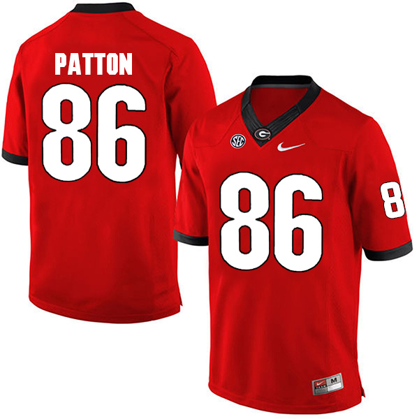 Wix Patton Georgia Bulldogs Men's Jersey - #86 NCAA Red Limited Home