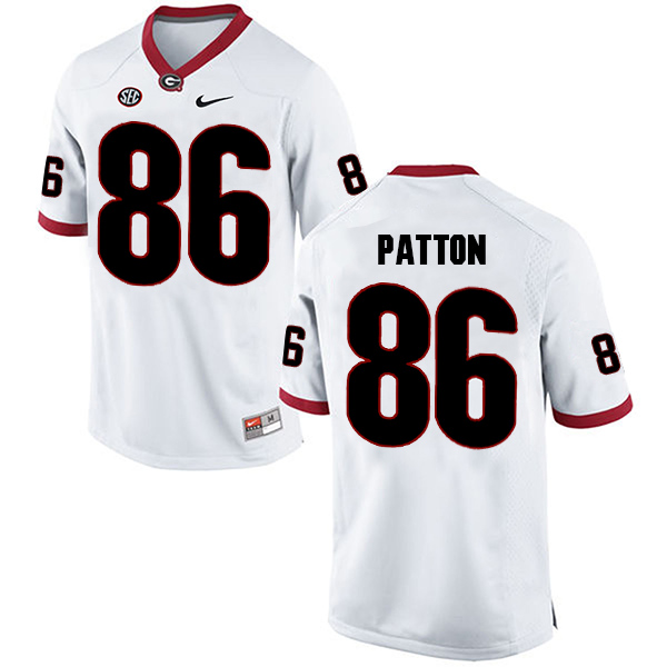 Wix Patton Georgia Bulldogs Men's Jersey - #86 NCAA White Limited Away