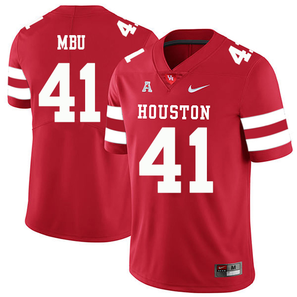 Bradley Mbu Houston Cougars Men's Jersey - #41 NCAA Red Stitched Authentic