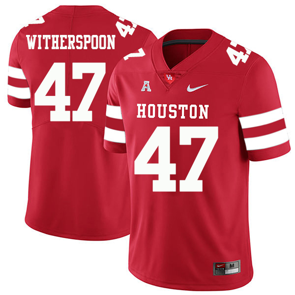 Dalton Witherspoon Houston Cougars Men's Jersey - #47 NCAA Red Stitched Authentic