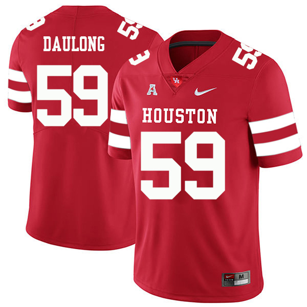 Jacob Daulong Houston Cougars Men's Jersey - #59 NCAA Red Stitched Authentic