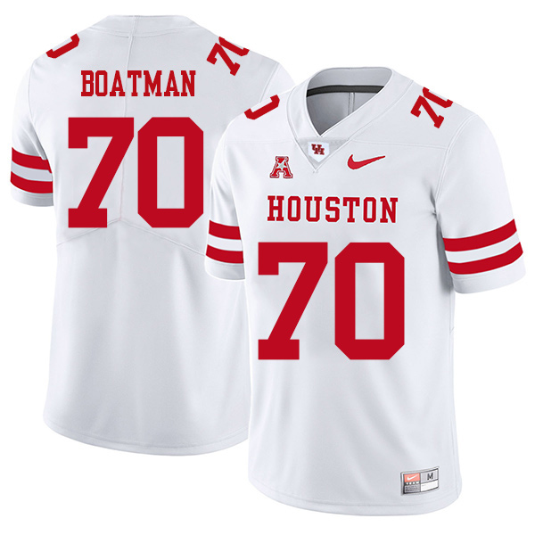 Jordan Boatman Houston Cougars Men's Jersey - #70 NCAA White Stitched Authentic