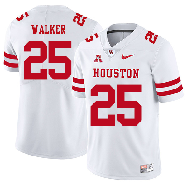 Kelan Walker Houston Cougars Men's Jersey - #25 NCAA White Stitched Authentic