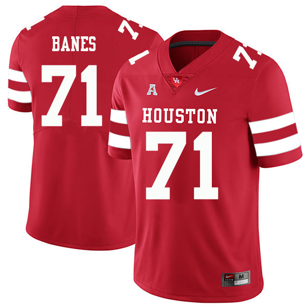 Max Banes Houston Cougars Men's Jersey - #71 NCAA Red Stitched Authentic