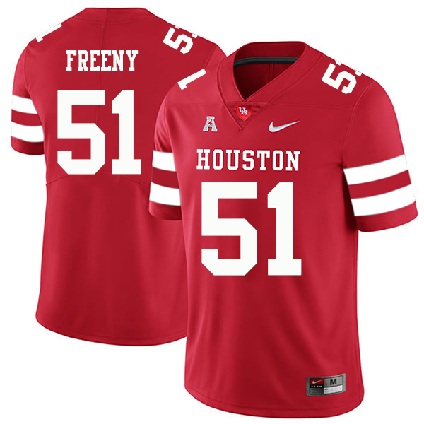 Tariq Freeny Houston Cougars Men's Jersey - #51 NCAA Red Stitched Authentic