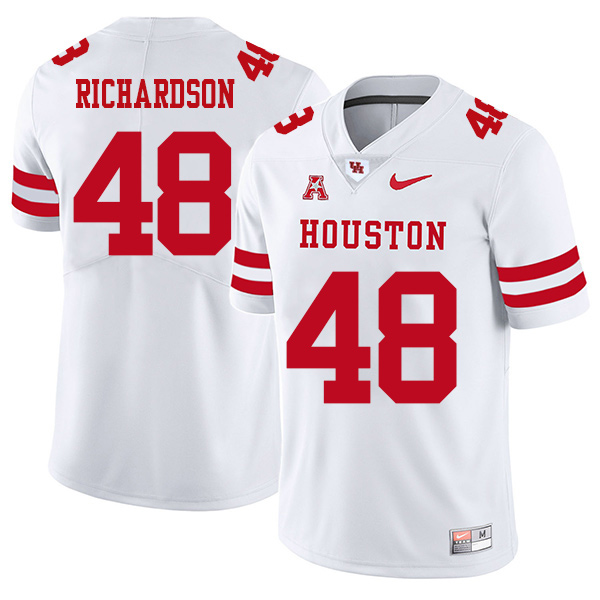 Torrey Richardson Houston Cougars Men's Jersey - #48 NCAA White Stitched Authentic