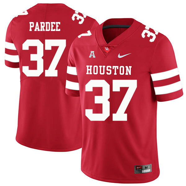 Payton Pardee Houston Cougars Men's Jersey - #37 NCAA Red Stitched Authentic