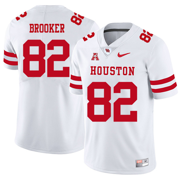 Romello Brooker Houston Cougars Men's Jersey - #82 NCAA White Stitched Authentic