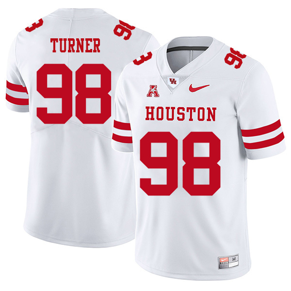 Payton Turner Houston Cougars Men's Jersey - #98 NCAA White Stitched Authentic