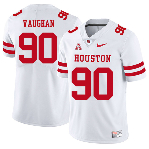 Zach Vaughan Houston Cougars Men's Jersey - #90 NCAA White Stitched Authentic