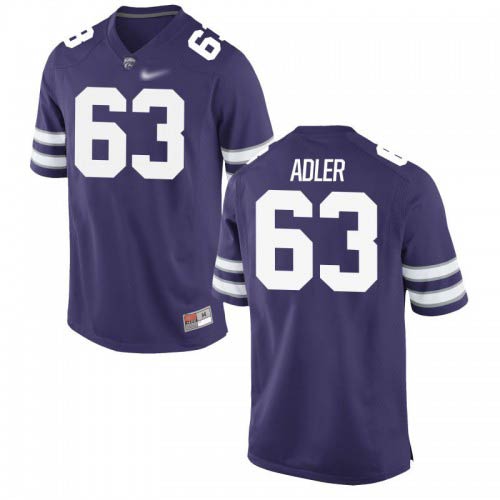 Ben Adler Kansas State Wildcats Men's Jersey - #63 NCAA Purple Game