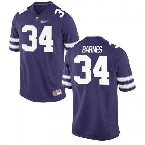 Alex Barnes Kansas State Wildcats Men's Jersey - #34 NCAA Purple Game