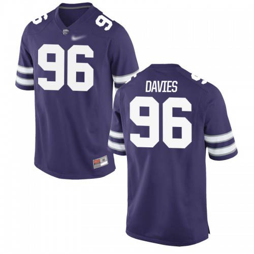 Joe Davies Kansas State Wildcats Men's Jersey - #96 NCAA Purple Game