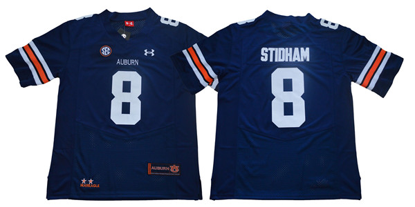 Men's Auburn Tigers #8 Jarrett Stidham Under Armour Navy Football Jersey