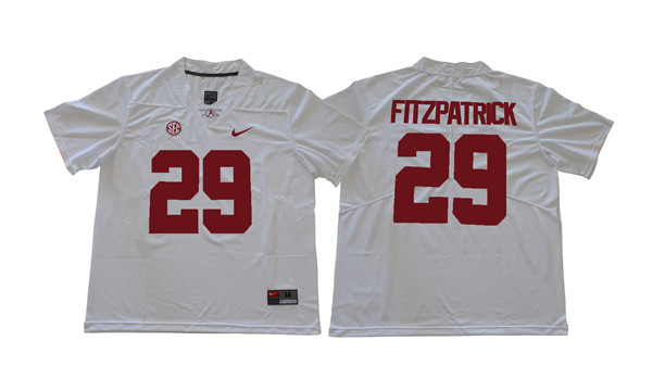 Men's Alabama Crimson Tide #29 Minkah Fitzpatrick Nike White Football Jersey