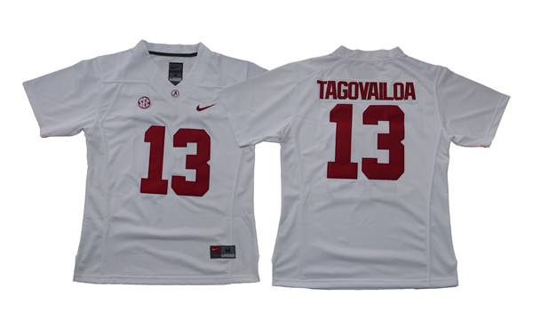 Men's Alabama Crimson Tide #13 Tua Tagovailoa Nike White Football Jersey