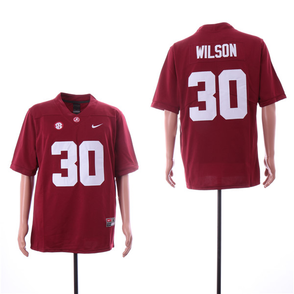 Men's Alabama Crimson Tide #30 Mack Wilson Nike Red Football Jersey